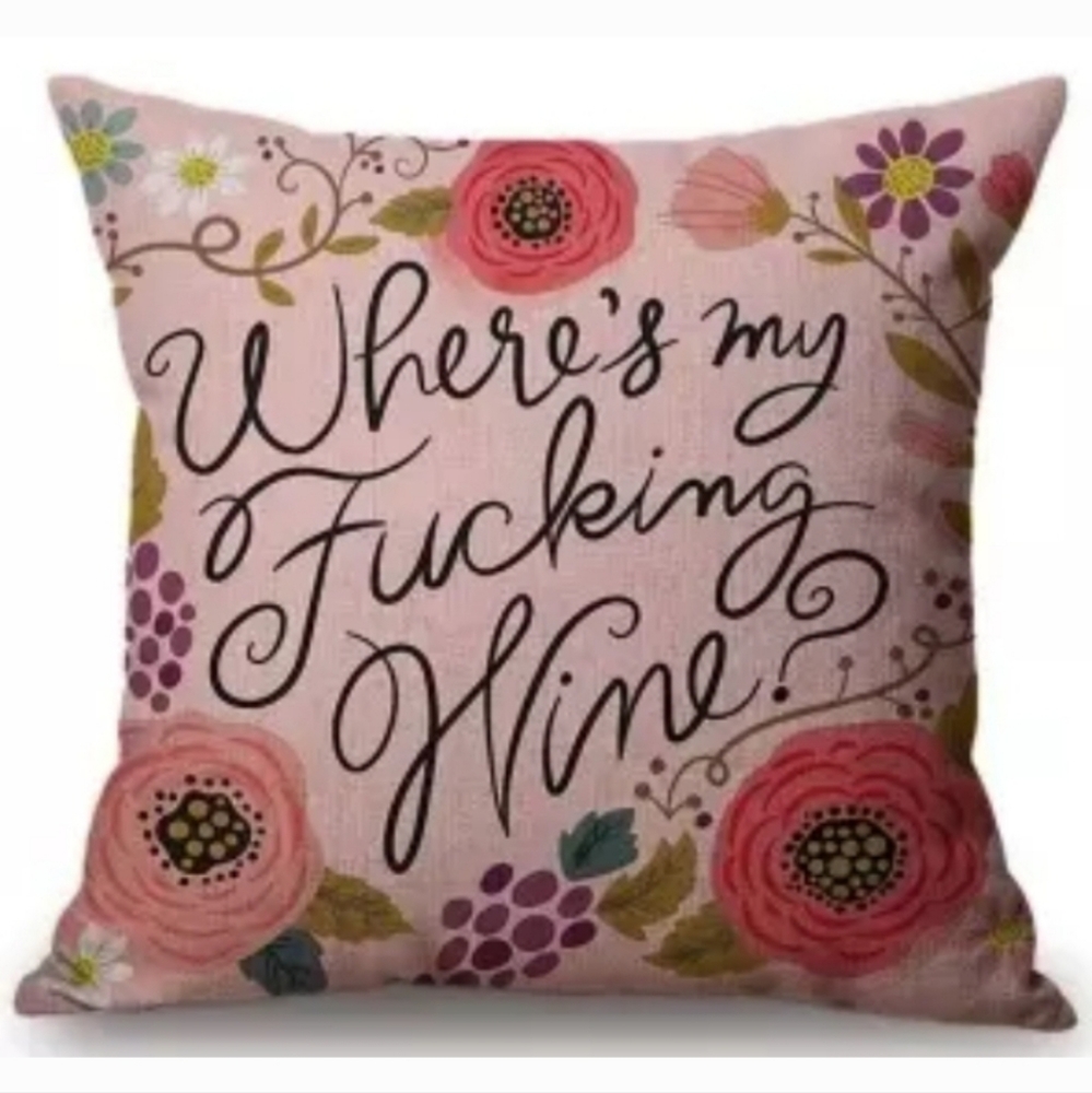 Where's My Wine Accent Pillow Cover